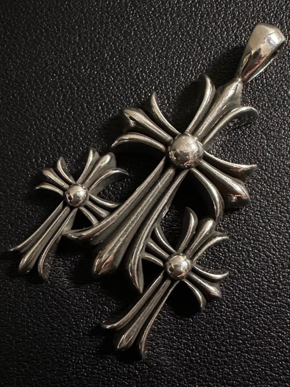 Chrome Hearts Large Triple Cross Pendant 925 Sterling Silver 36.4g